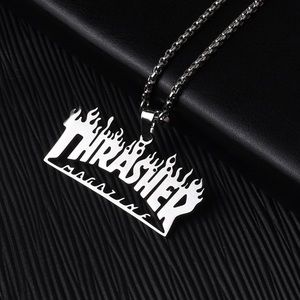 THRASHER Logo Men Pendant Necklace